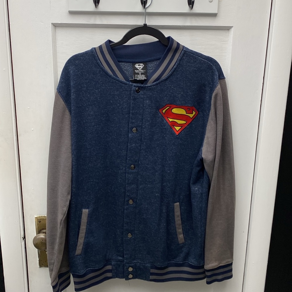 Superman Varsity Button Up